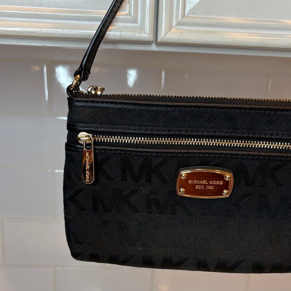 Michael Kors Bag Purse Handbag Mini Bag Signature MK Demi Wristlet Pocketbook - Picture 3 of 12